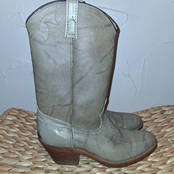 Vintage Acme Dingo Mens Boots Size 8.5 D Beige Made In USA - Picture 3 of 6